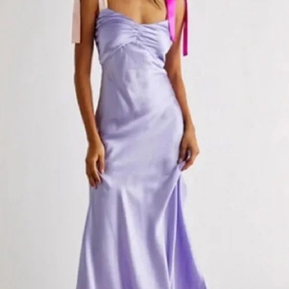 Dannijo Lilac Lavender Tie Shoulder Silk Gown Size xs